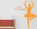 Ballet Dancer Customized Name Vinyl Decal Nursery Sticker